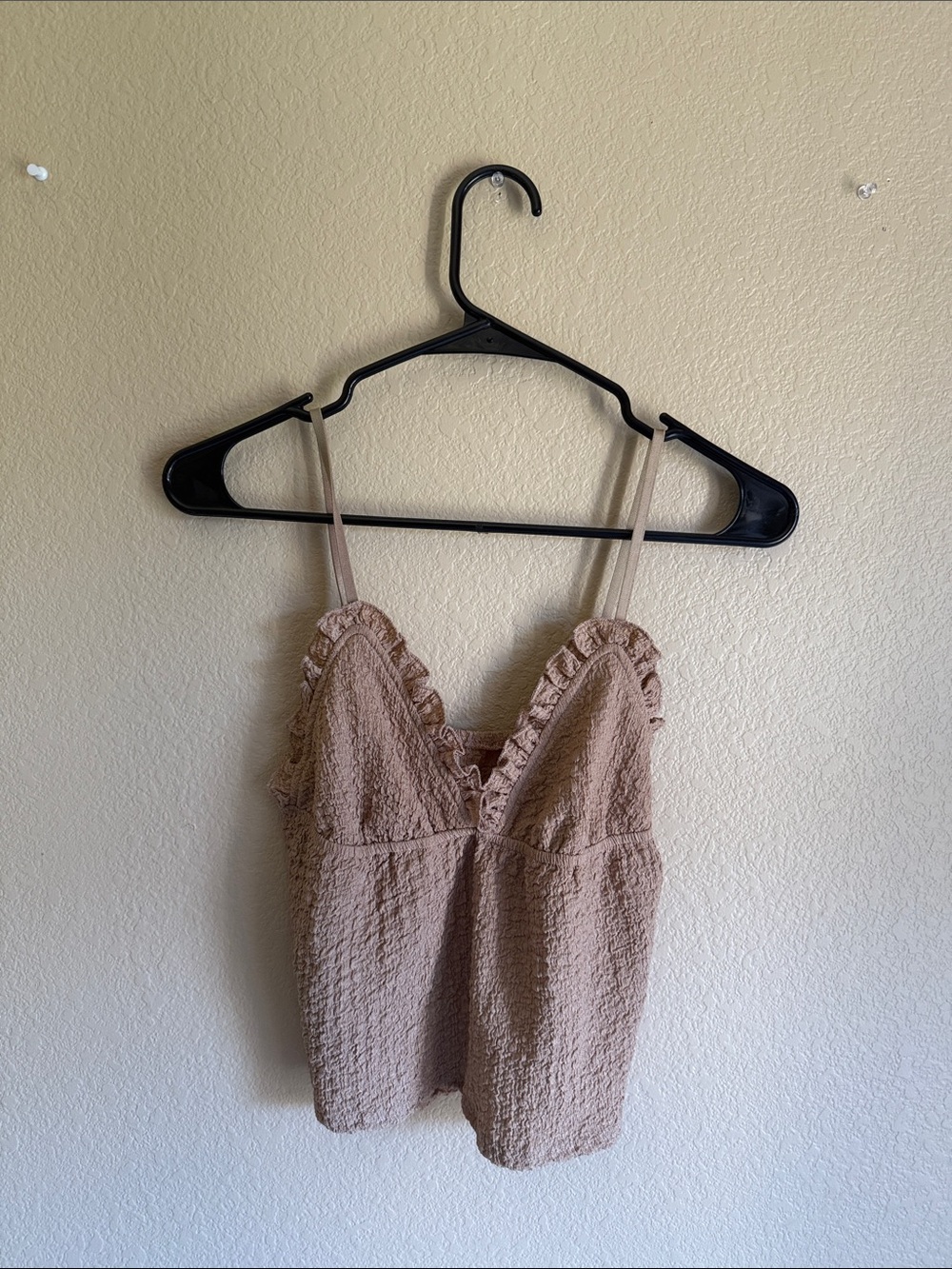 Brown scrunch material blouse